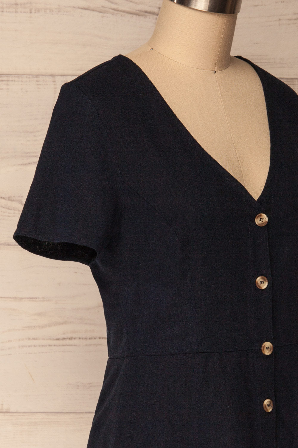 Nuoro Océan Navy Button-Up Peplum Shirt | La Petite Garçonne 4