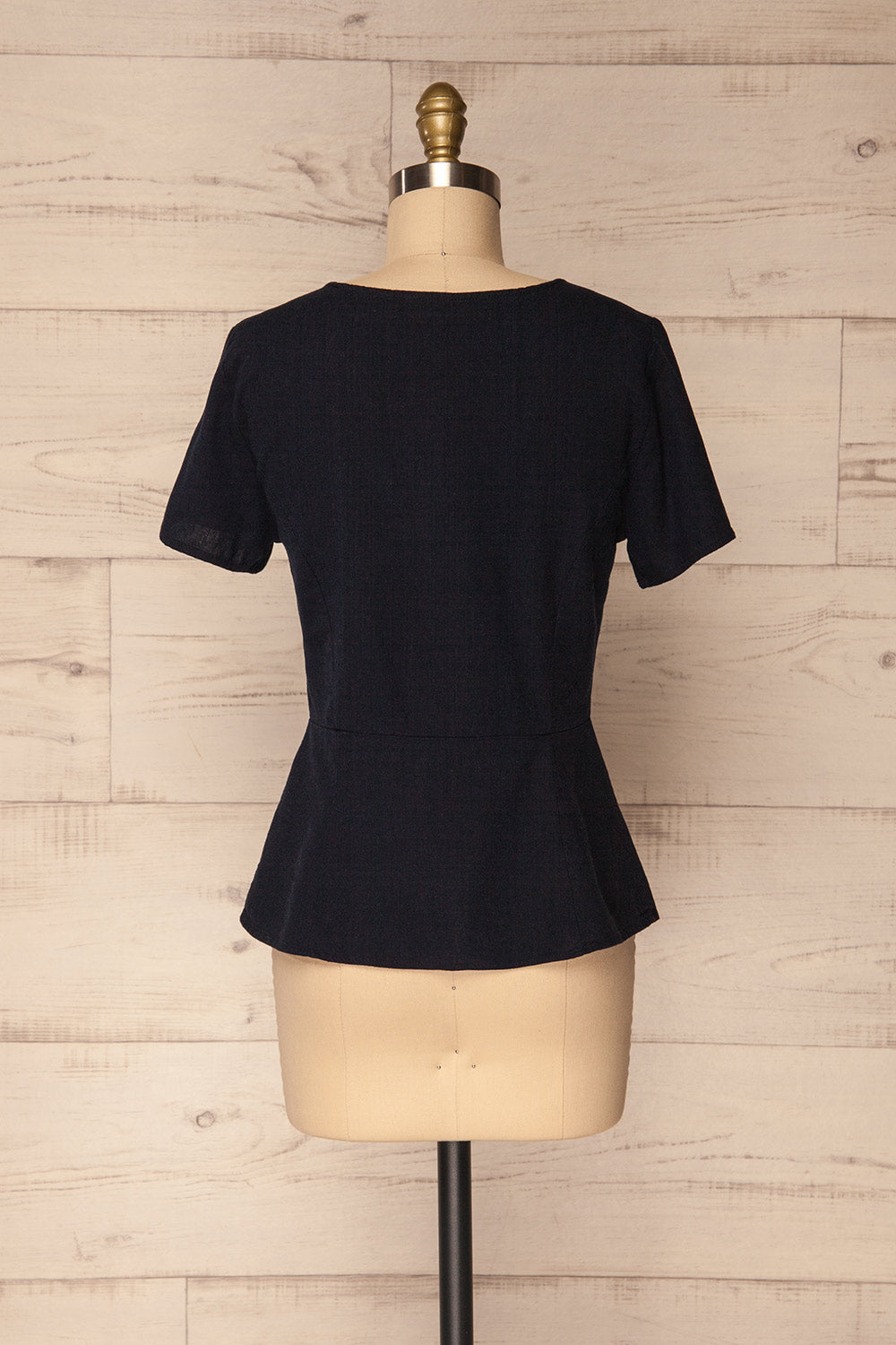 Nuoro Océan Navy Button-Up Peplum Shirt | La Petite Garçonne 5