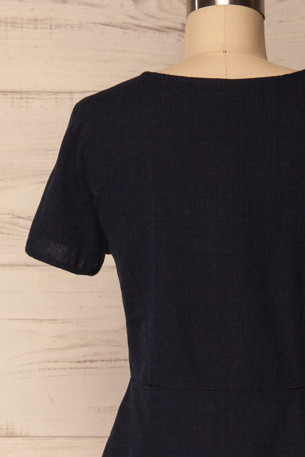 Nuoro Océan Navy Button-Up Peplum Shirt | La Petite Garçonne 6