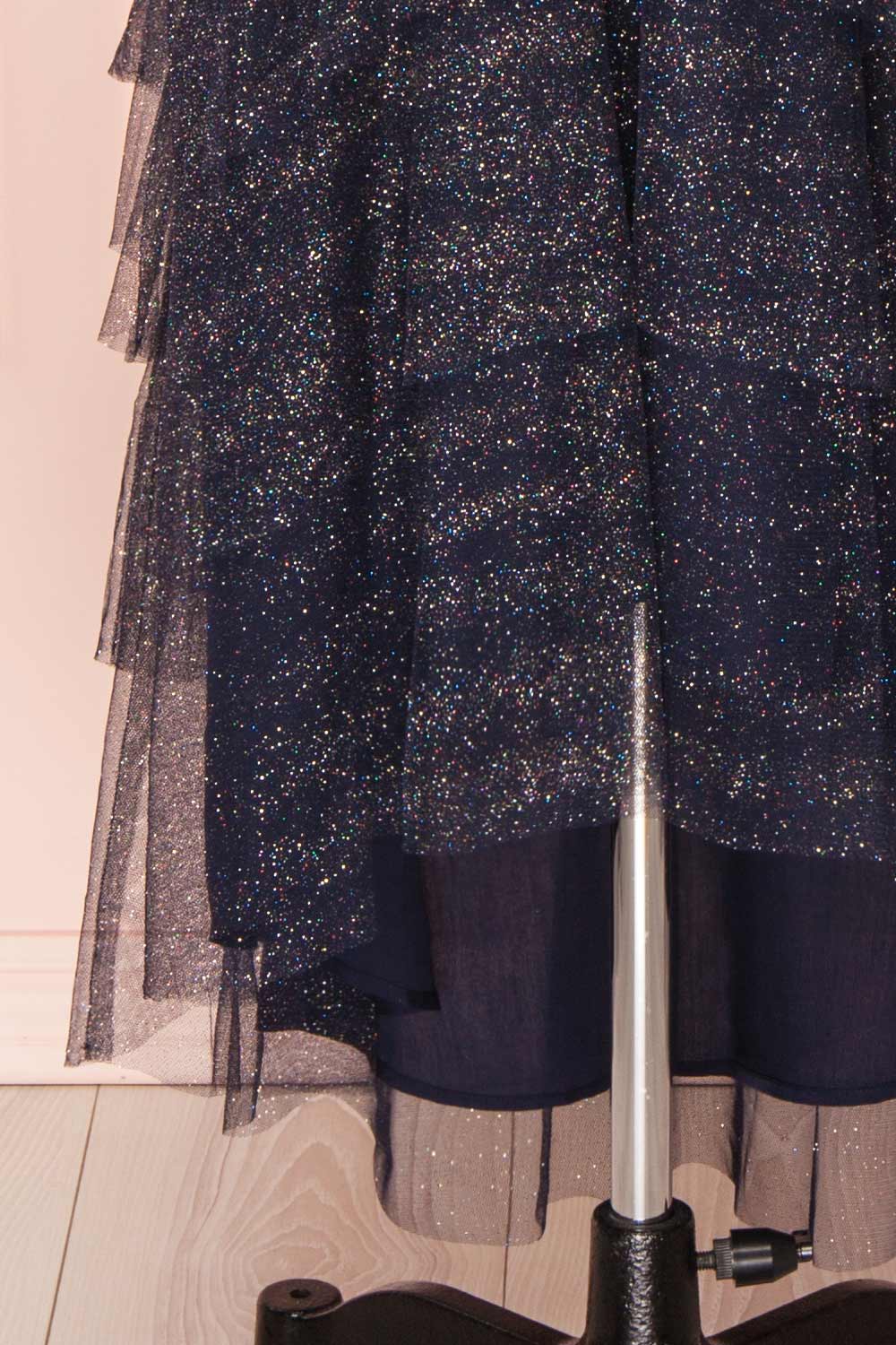 Nyssa Grey Layered Tulle Dress | Robe Grise | Boutique 1861 bottom close-up