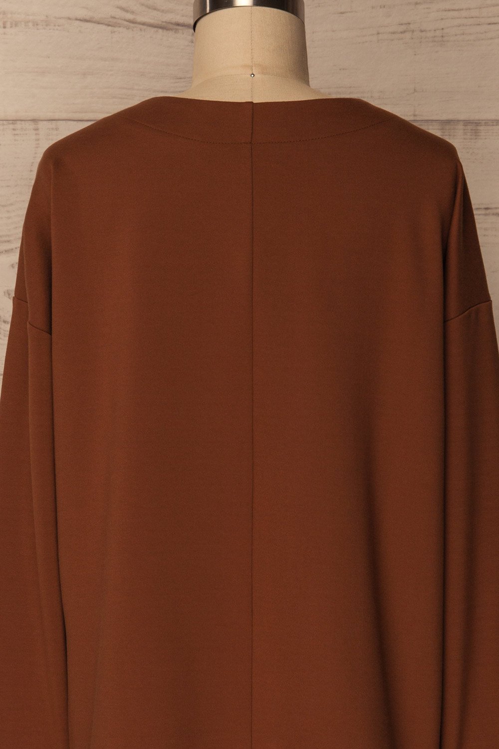 Obledo Mocha Brown Long Sleeved Asymmetrical Top | La Petite Garçonne 8
