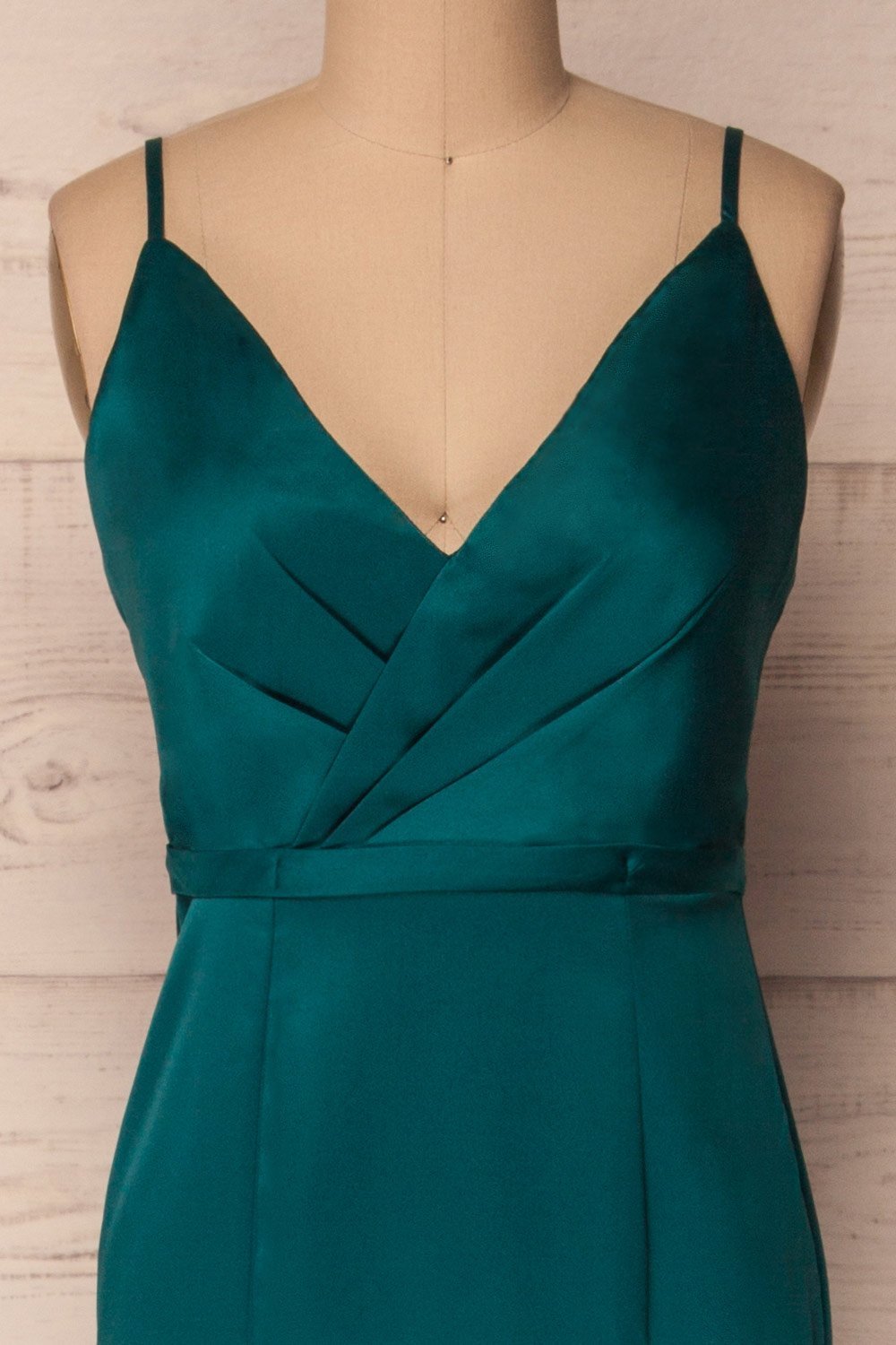 Olcella Émeraude | Robe Verte Satinée