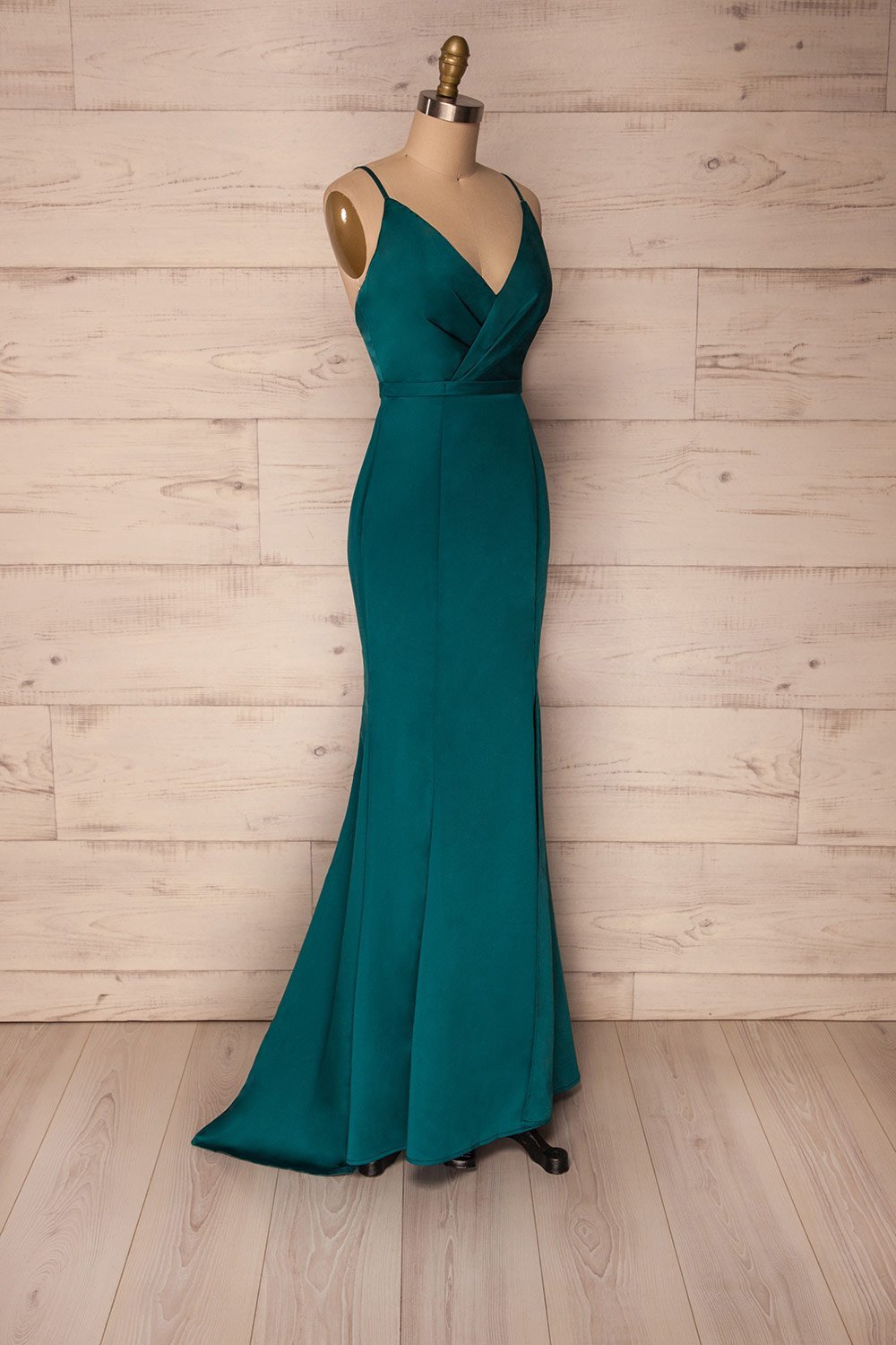 Olcella Émeraude | Robe Verte Satinée