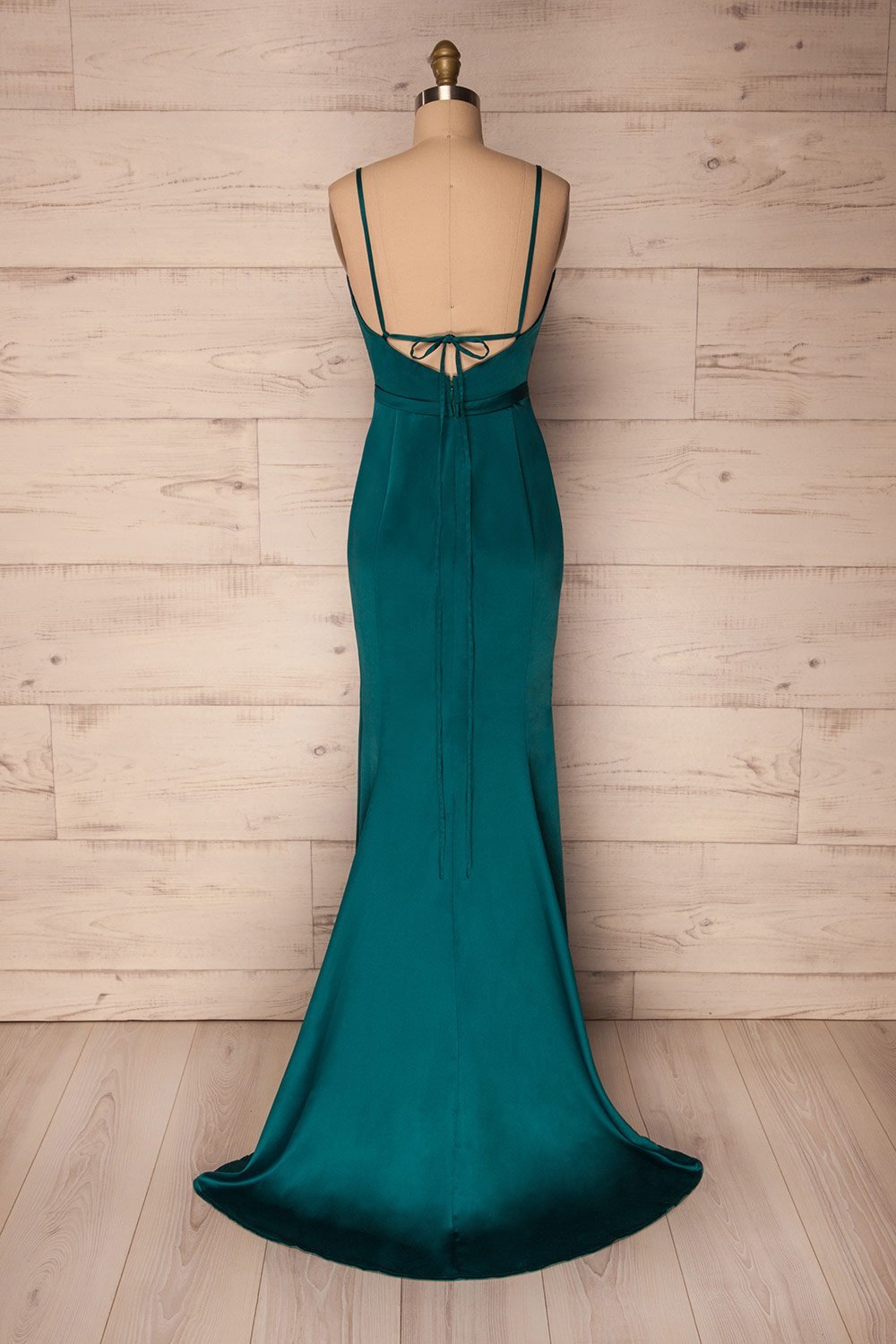 Olcella Émeraude | Robe Verte Satinée