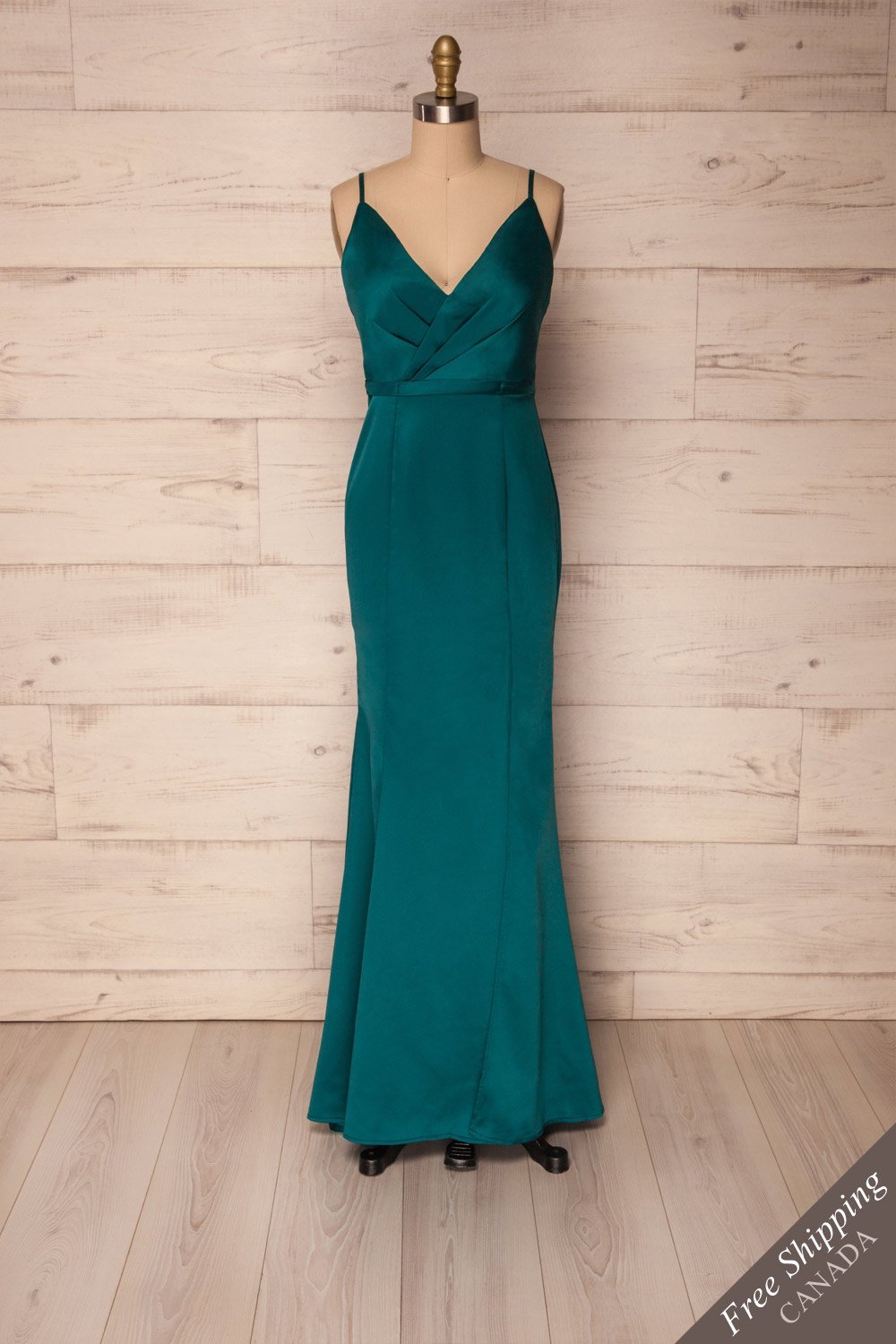 Olcella Turquoise Green V-Neck Maxi Mermaid Dress | La Petite Garçonne