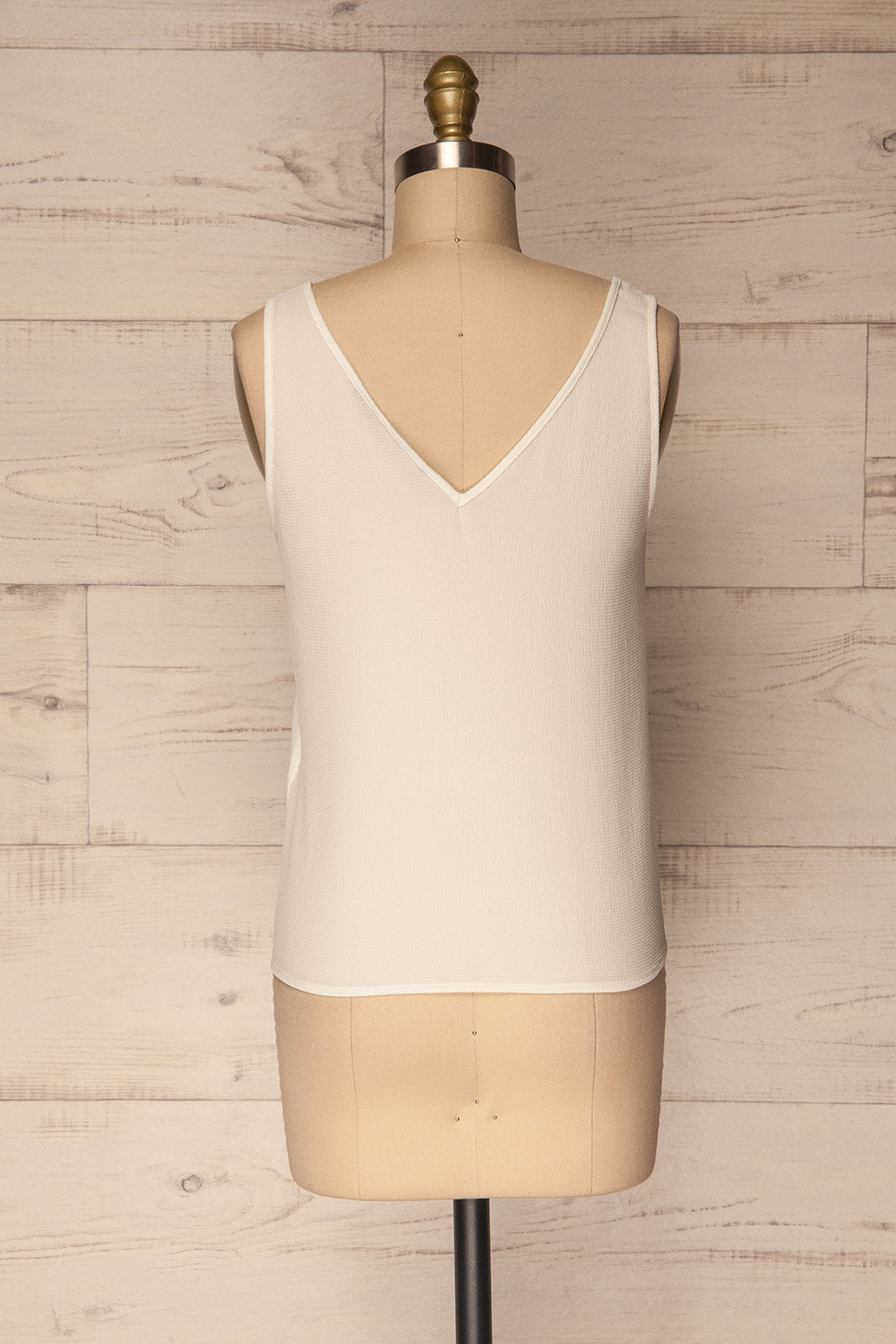 Ongina White Crepe Button-Up Camisole | La Petite Garçonne 5