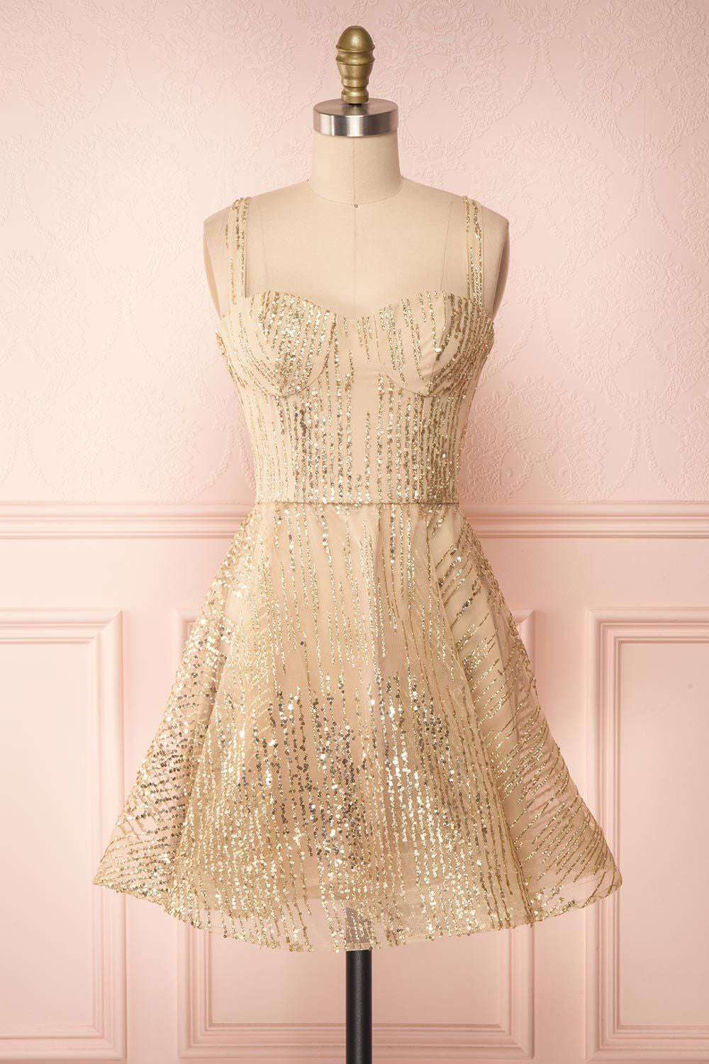 Ophelie Or Gold A-Line Party Dress | Boutique 1861