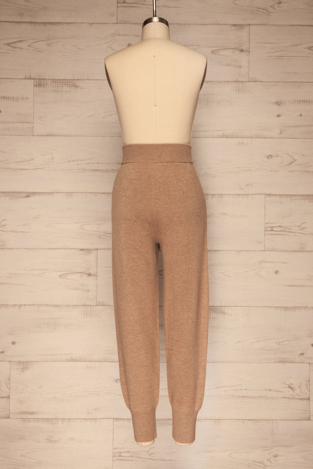 Ostrow Taupe Knitted Joggers w/ Pockets | La petite garçonne back view