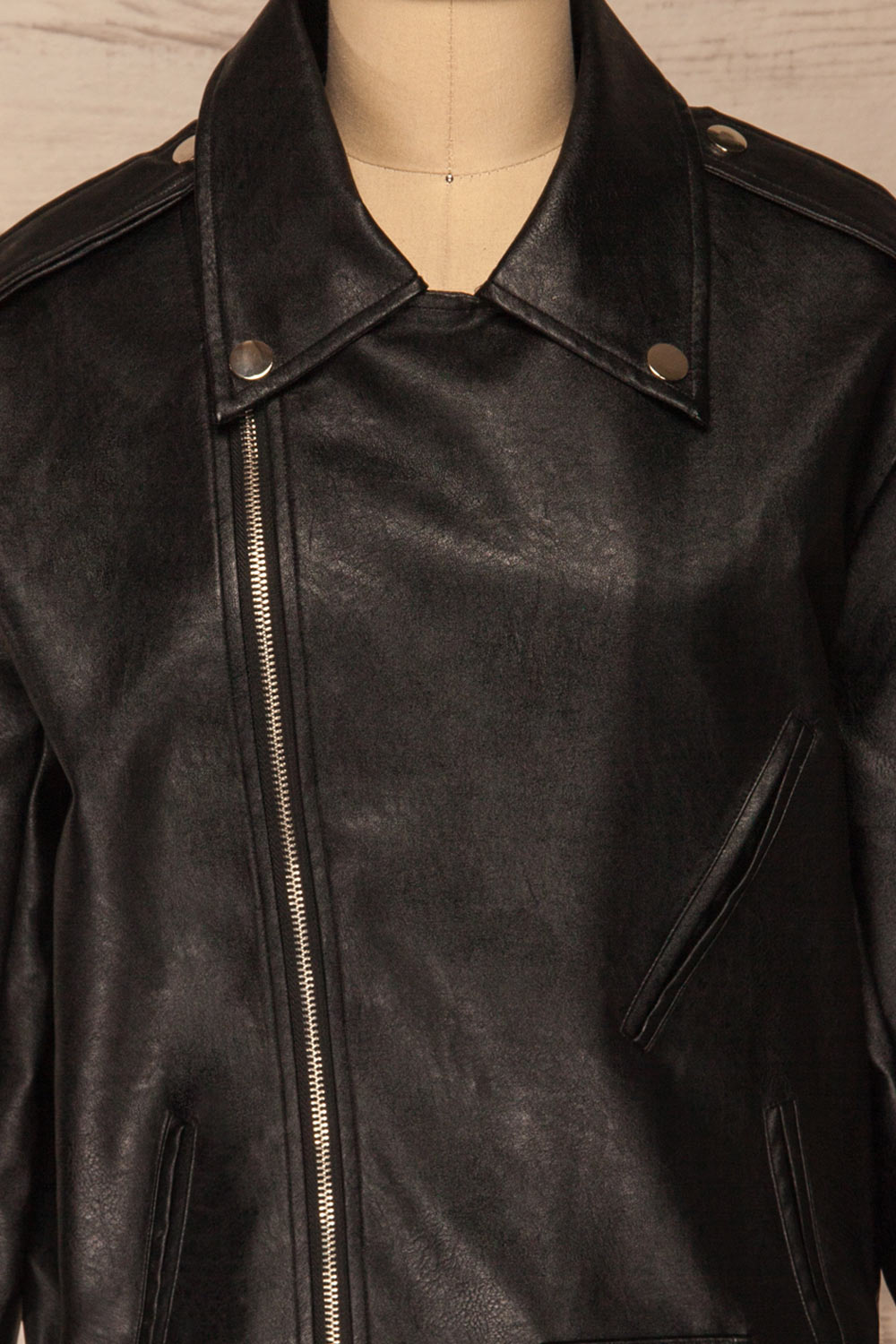 Ostrowiec Black Oversized Motorcycle Jacket | La petite garçonne