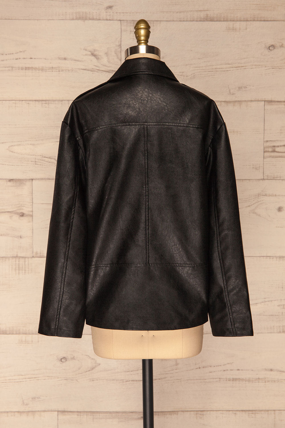 Ostrowiec Black Oversized Motorcycle Jacket | La petite garçonne back view