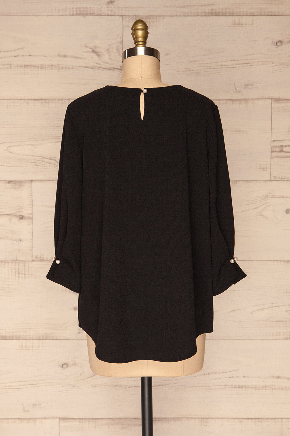 Otake Black Top w/ Pearls | Haut Noir | La Petite Garçonne back view