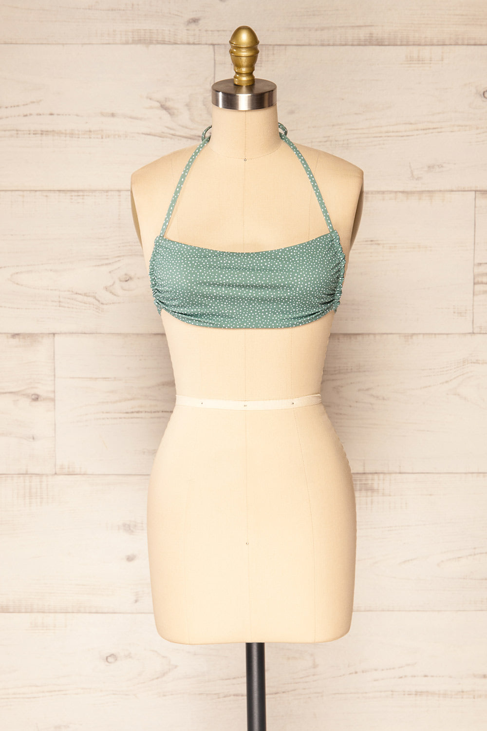 Parczew Bandeau Style Polka Dot Bikini Top | La petite garçonne front view