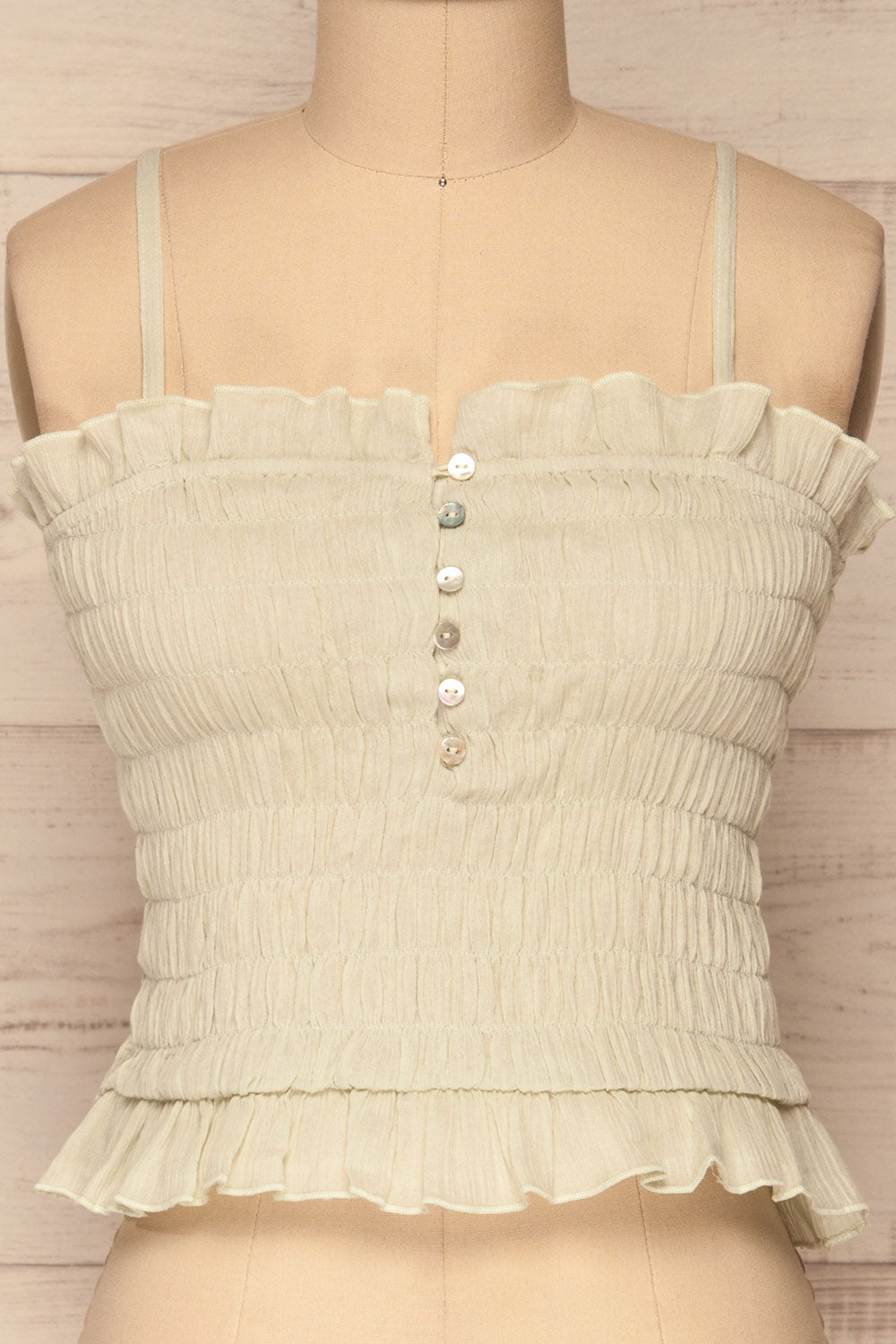 Padul Summer Sage Ruched Bustier Crop Top | La Petite Garçonne 2