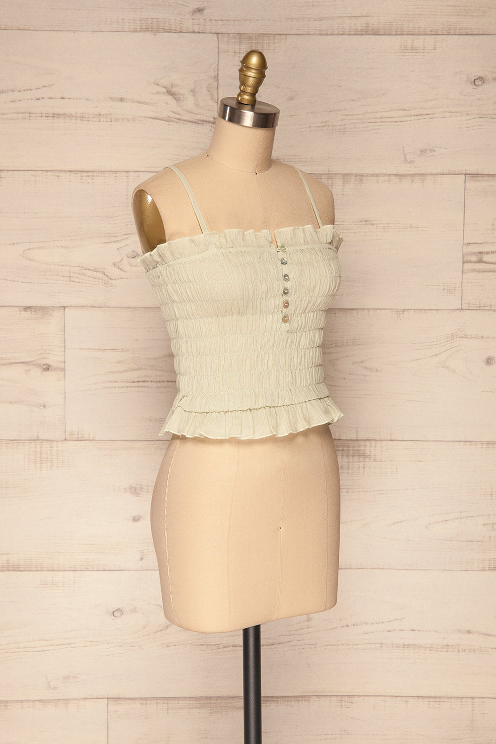 Padul Summer Sage Ruched Bustier Crop Top | La Petite Garçonne 3
