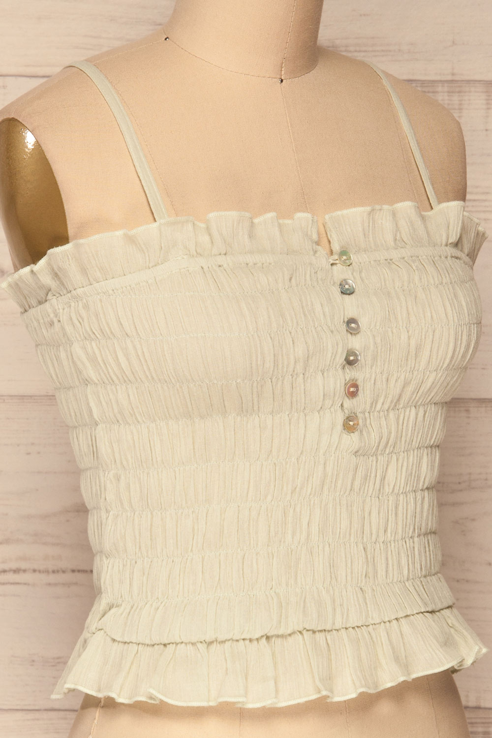 Padul Summer Sage Ruched Bustier Crop Top | La Petite Garçonne 4