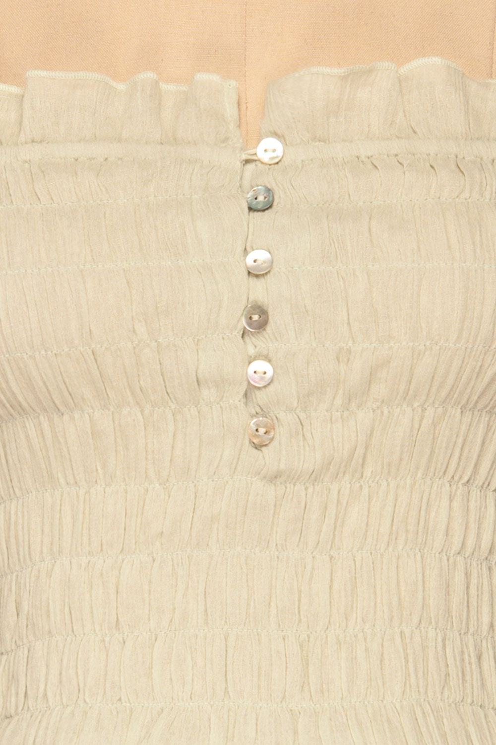 Padul Summer Sage Ruched Bustier Crop Top | La Petite Garçonne 8