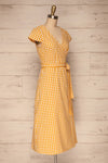 Pampelune Yellow & White Midi Wrap Dress | La petite garçonne side view
