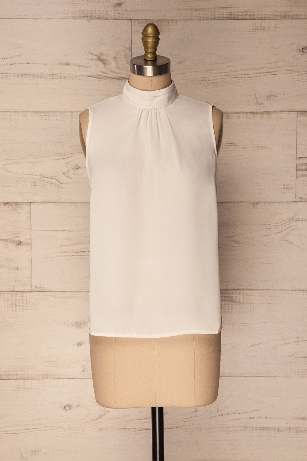 Pajara White Sleeveless Silky Top with Bow | La Petite Garçonne 1