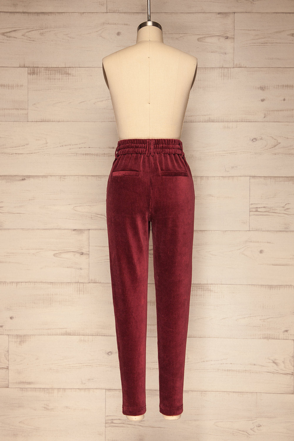 Pasio Cherry Red Corduroy Pants | La Petite Garçonne back view