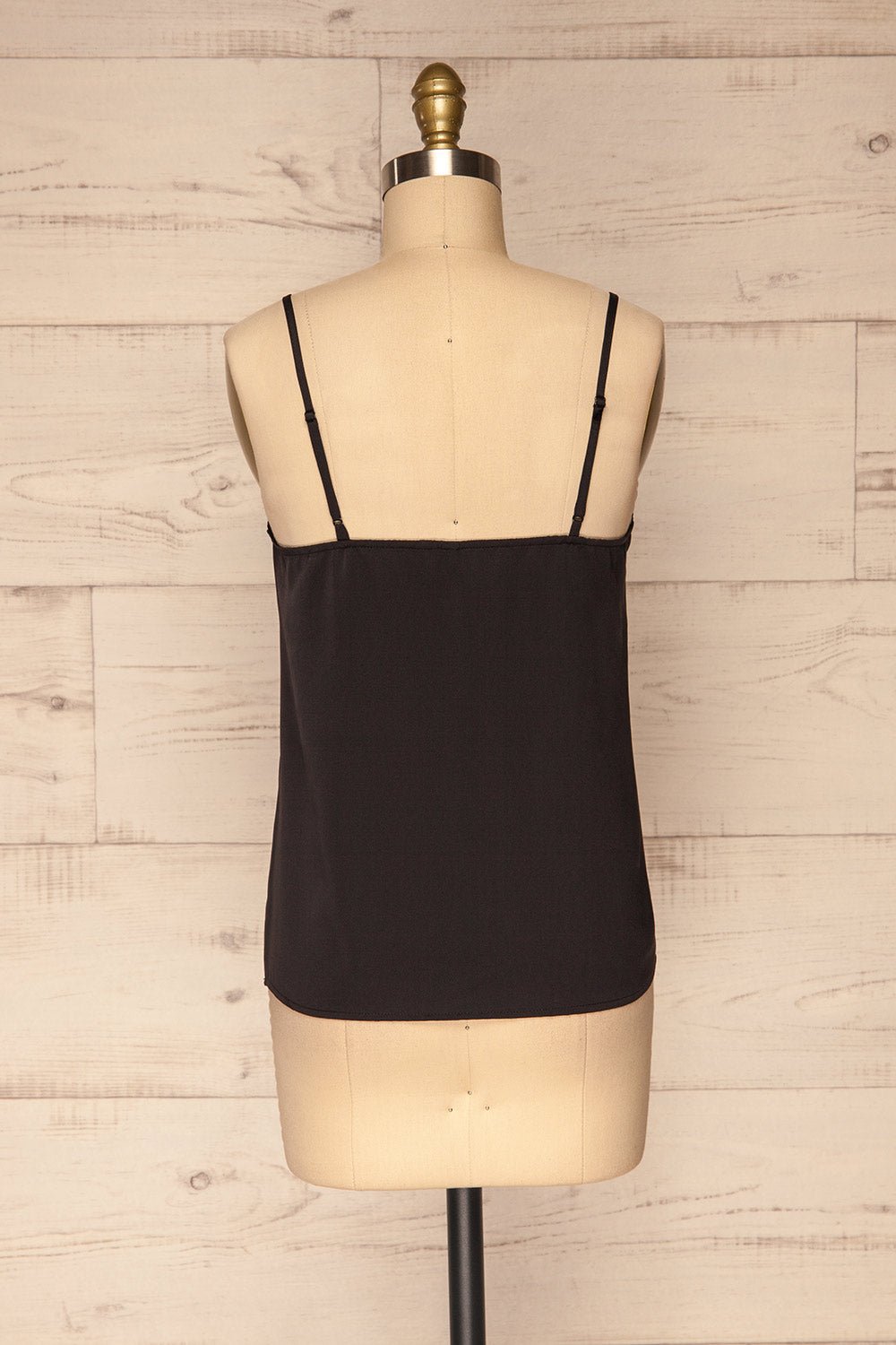 Paularo Blackberry Black Tank Top w/ Bow | La petite garçonne back view