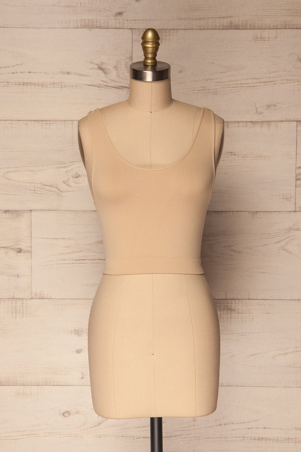 Paylos Beige Stretchy Crop Camisole | La Petite Garçonne