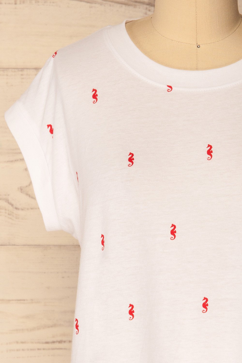 Pelekas White T-Shirt with Seahorse Pattern | La Petite Garçonne