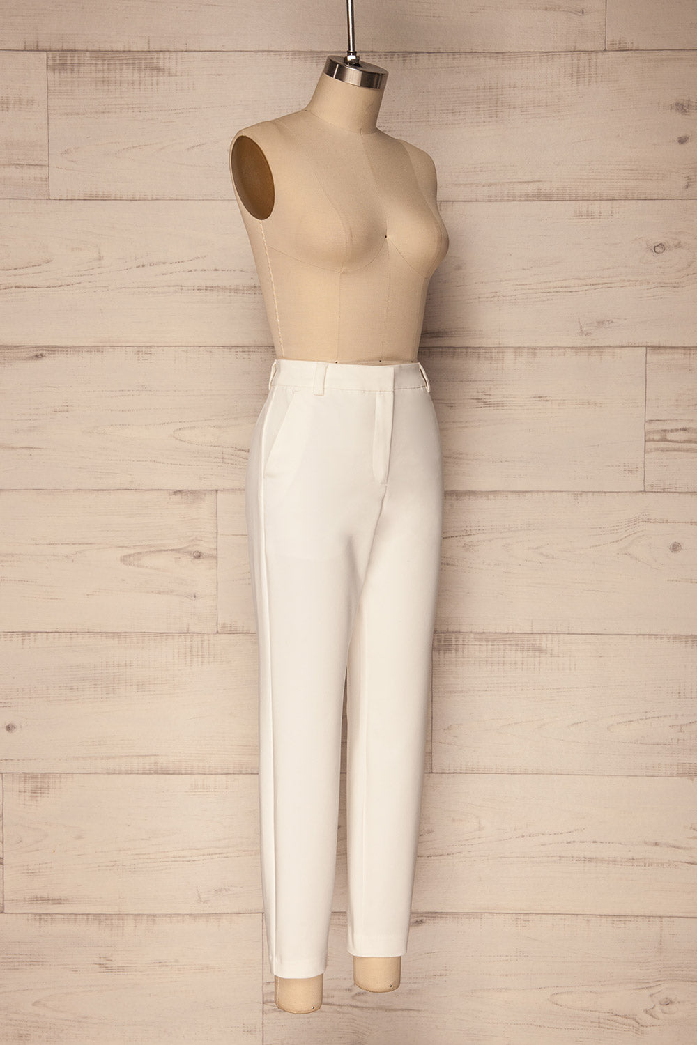 Persiceto White Fitted Dress Pants | La Petite Garçonne