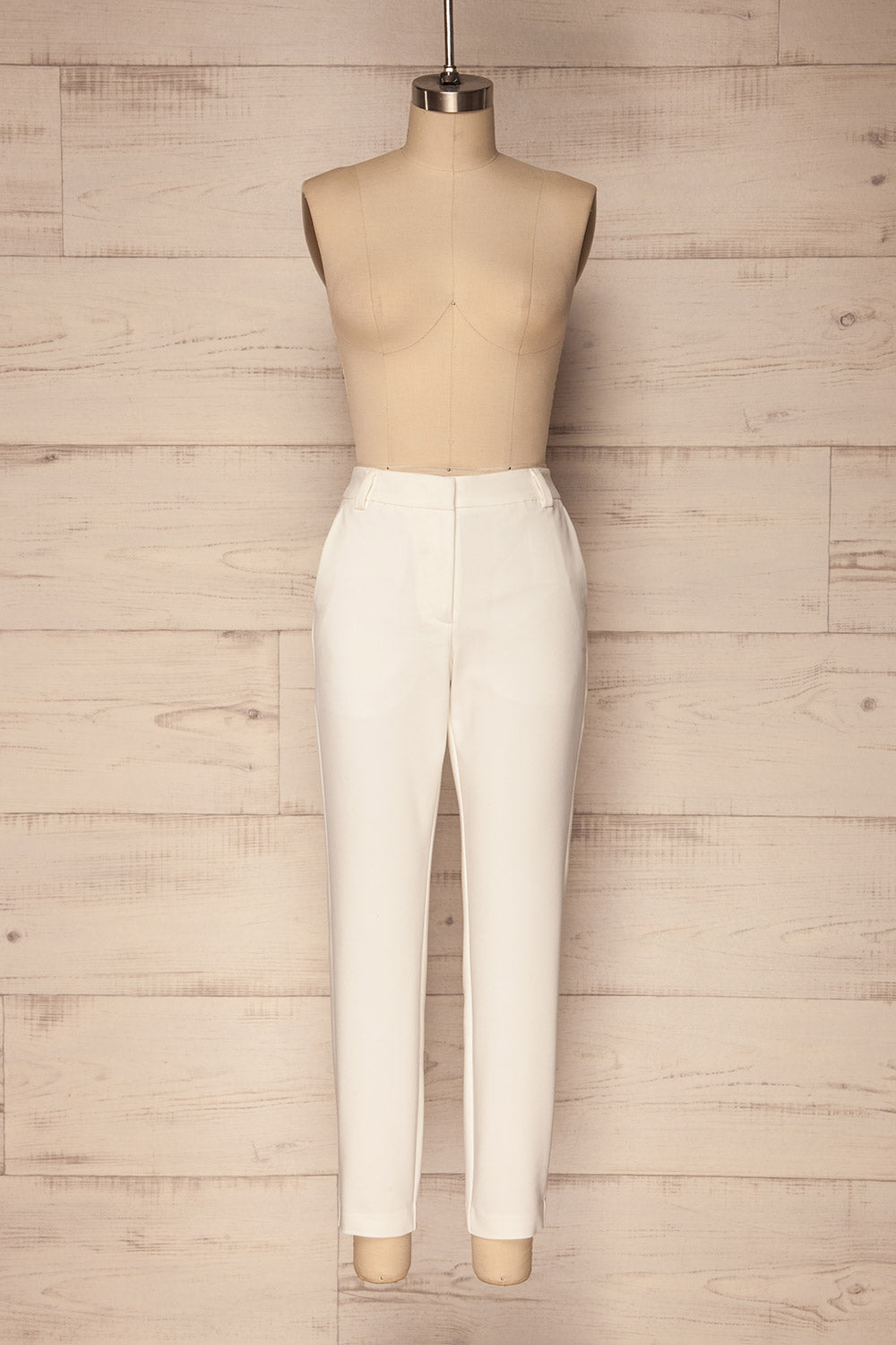 Persiceto White Fitted Dress Pants | La Petite Garçonne