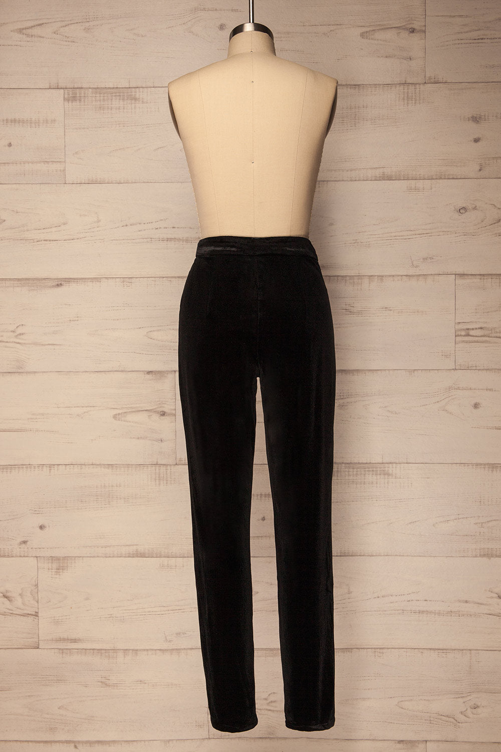 Petigny Black Velvet High Waisted Straight Pants | La Petite Garçonne