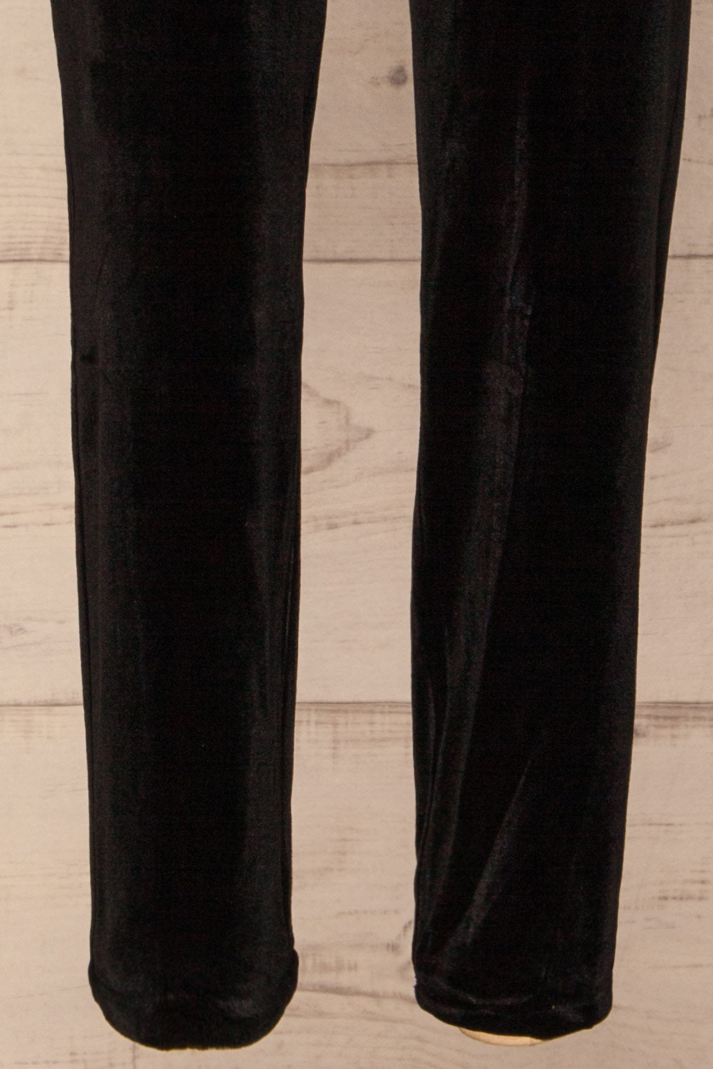 Petigny Black Velvet High Waisted Straight Pants | La Petite Garçonne