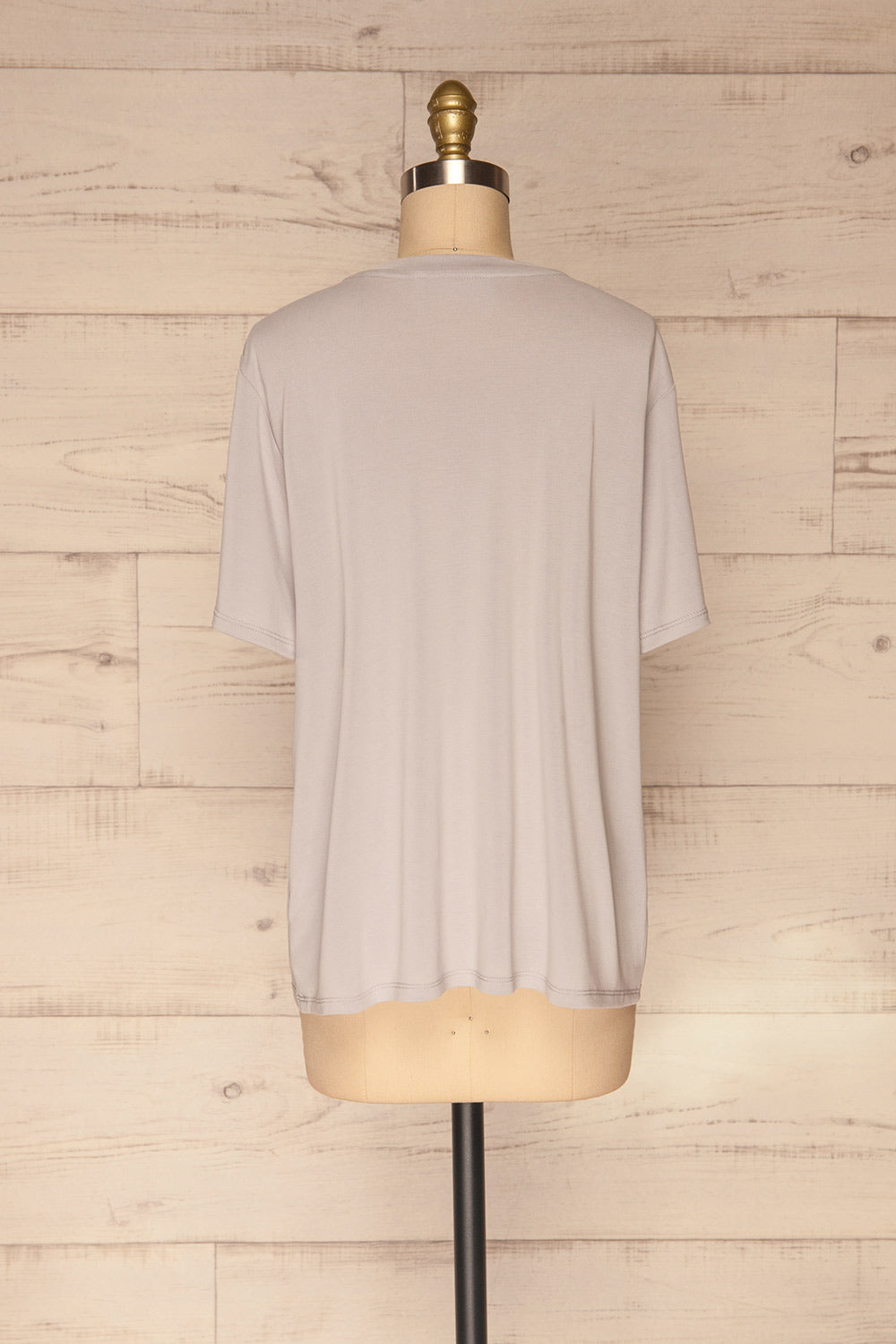 Pinhel Light Grey Basic Loose T-Shirt | La petite garçonne back view
