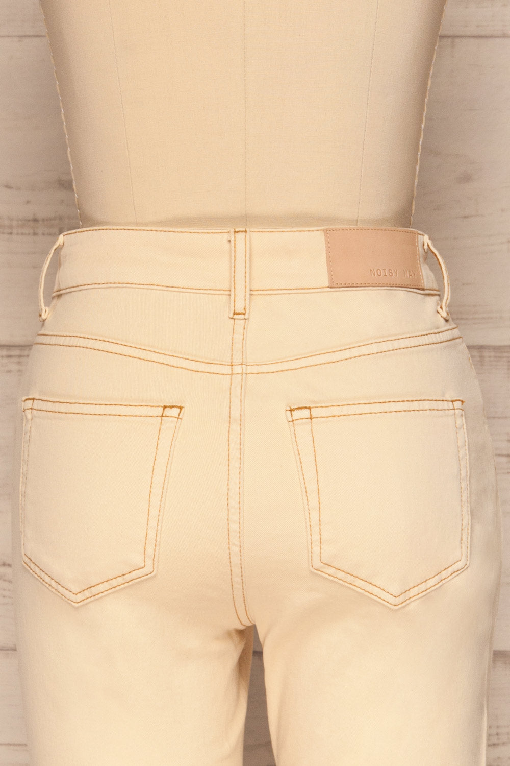 Podgorica Beige High-Waisted Jeans back close up | La petite garçonne
