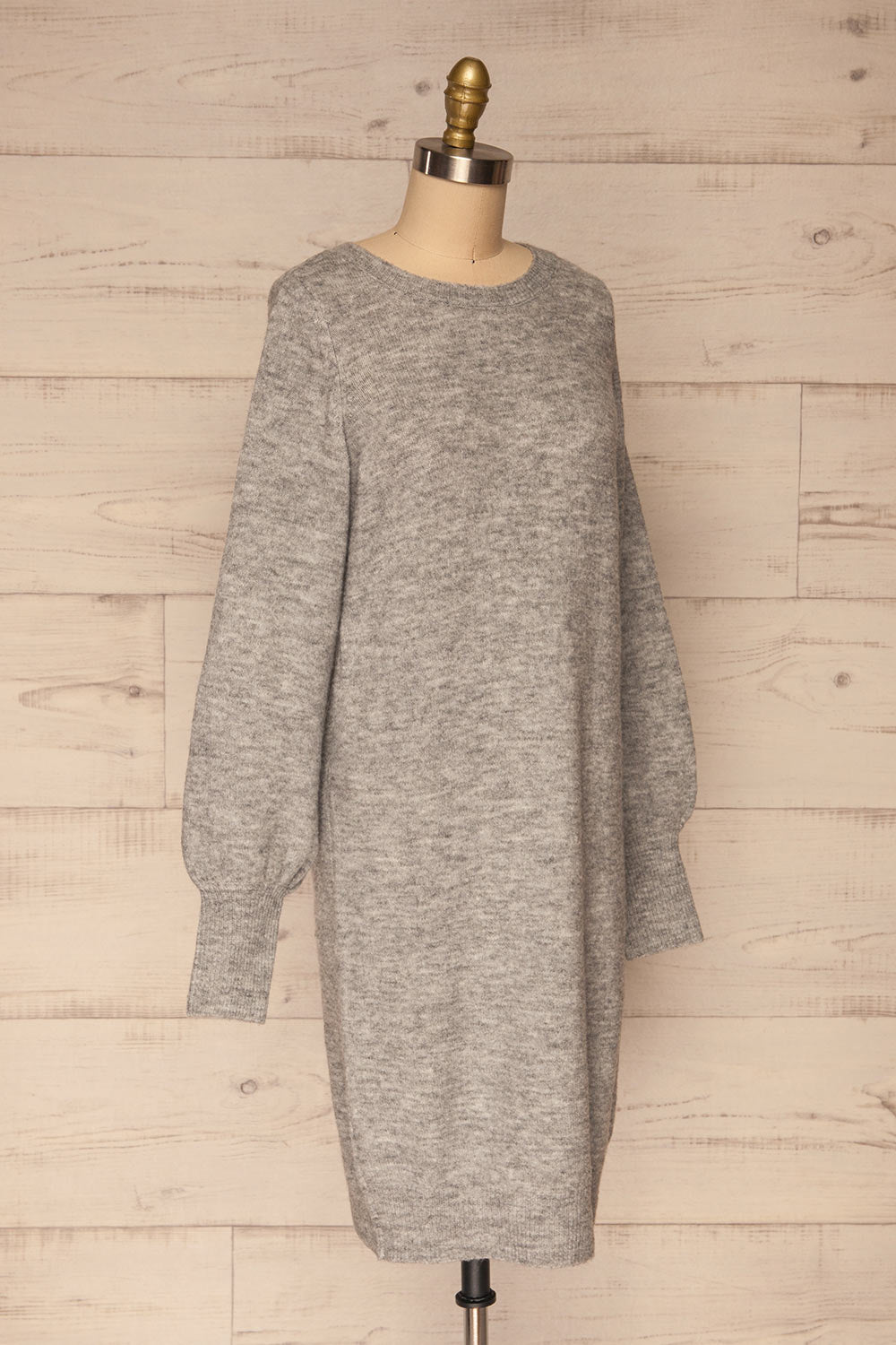 Poorto Grey Short Knitted Dress | La petite garçonne side view