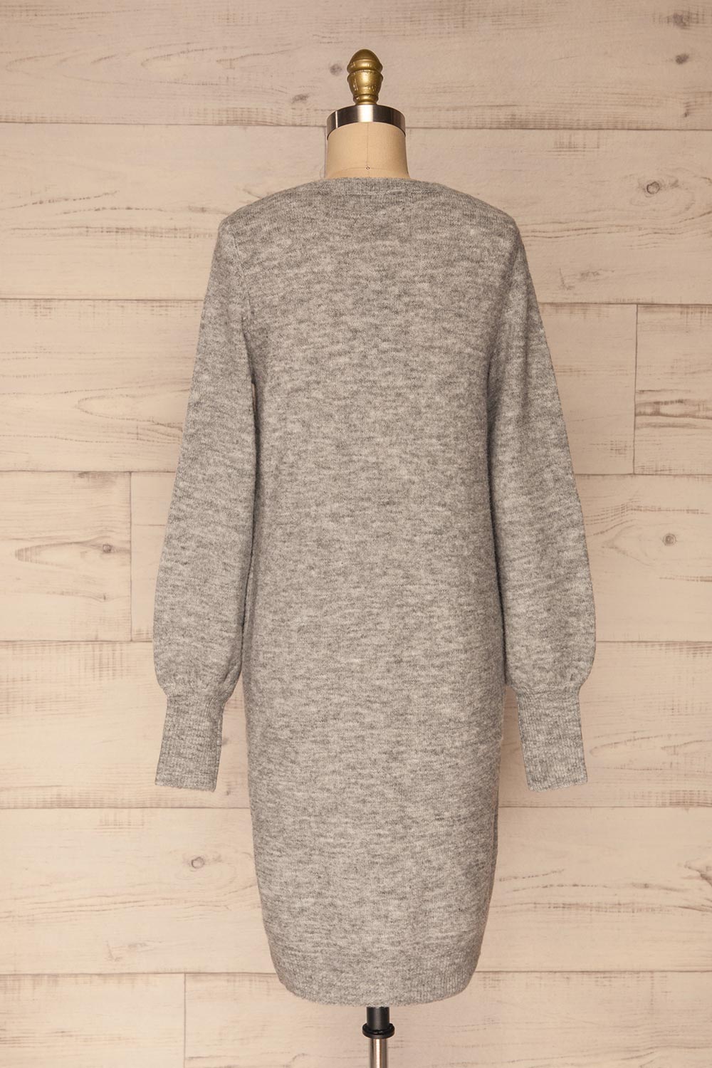 Poorto Grey Short Knitted Dress | La petite garçonne back view