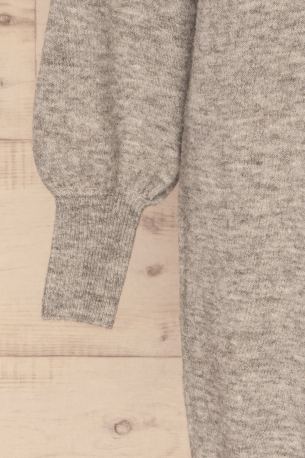 Poorto Grey Short Knitted Dress | La petite garçonne sleeve