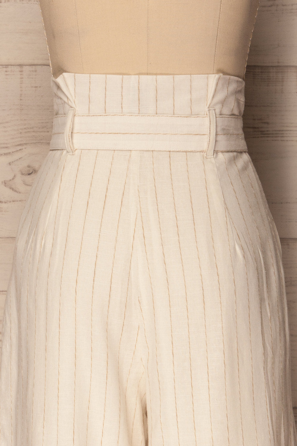 Poreba White & Beige Striped Cropped Pants | La Petite Garçonne 6