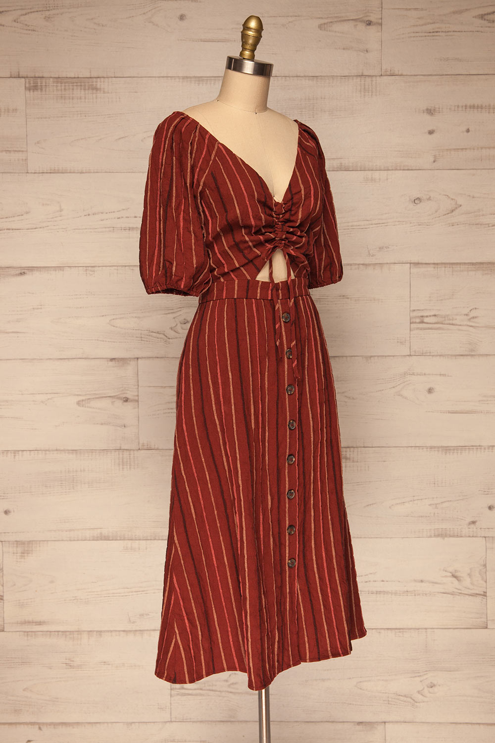 Porrima Striped Dress | Robe Mi-longue | La Petite Garçonne side view