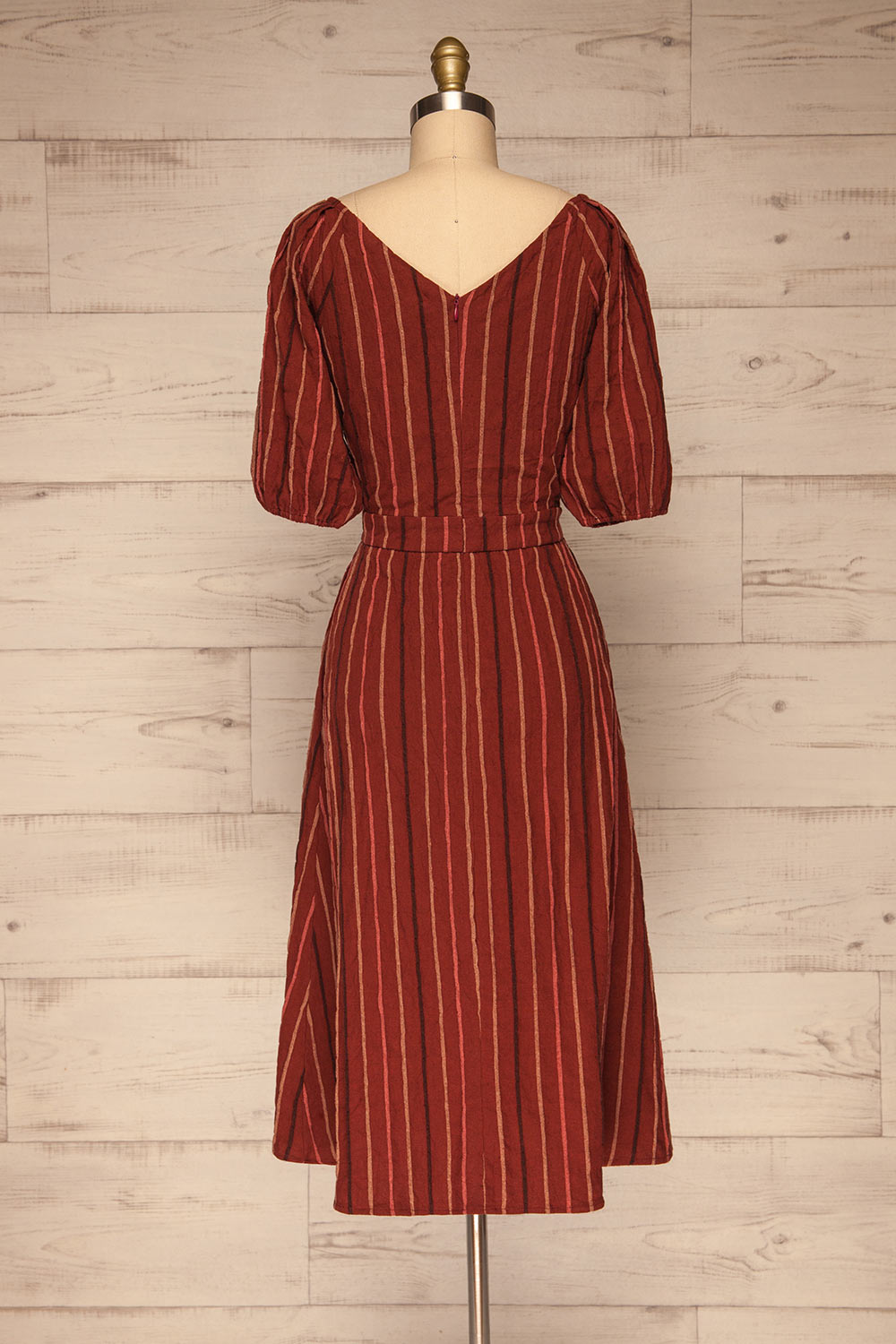 Porrima Striped Dress | Robe Mi-longue | La Petite Garçonne back view