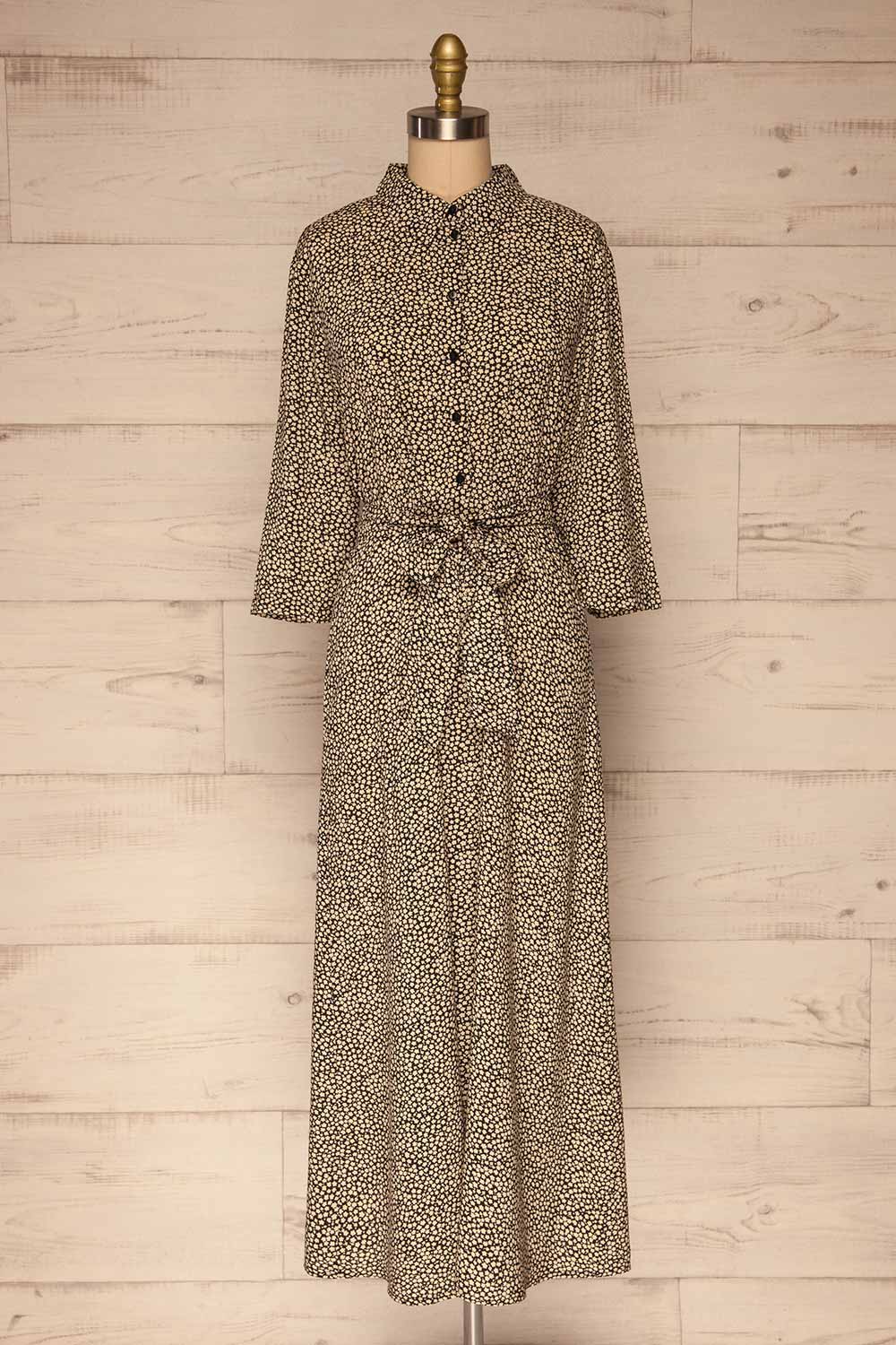 Portoviejo Black & White Maxi Dress | La petite garçonne front view