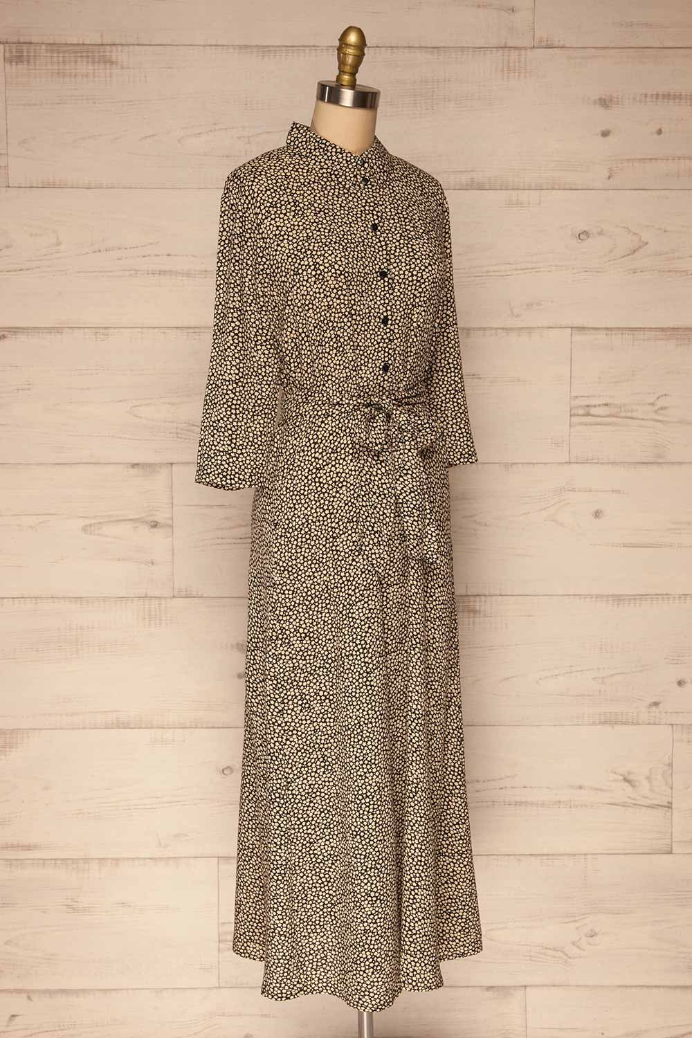 Portoviejo Black & White Maxi Dress | La petite garçonne side view