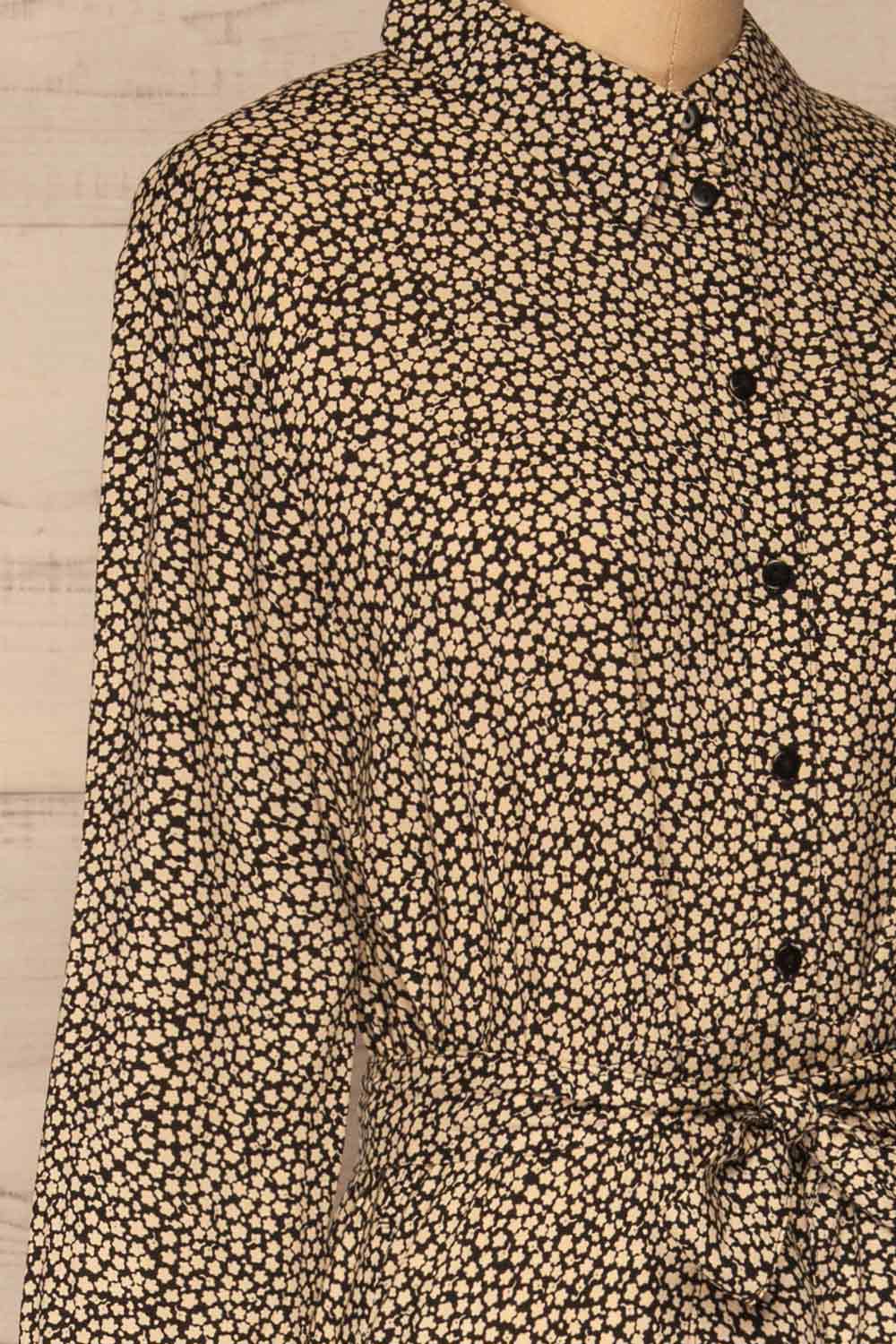 Portoviejo Black & White Maxi Dress | La petite garçonne side close-up