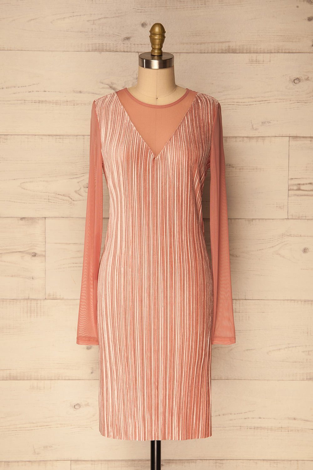 Pozeca Pink Velvet & Mesh Tunic Dress | La Petite Garçonne