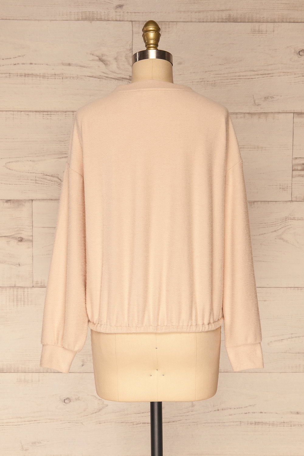 Praszka Beige Long Sleeve Top | La petite garçonne back view