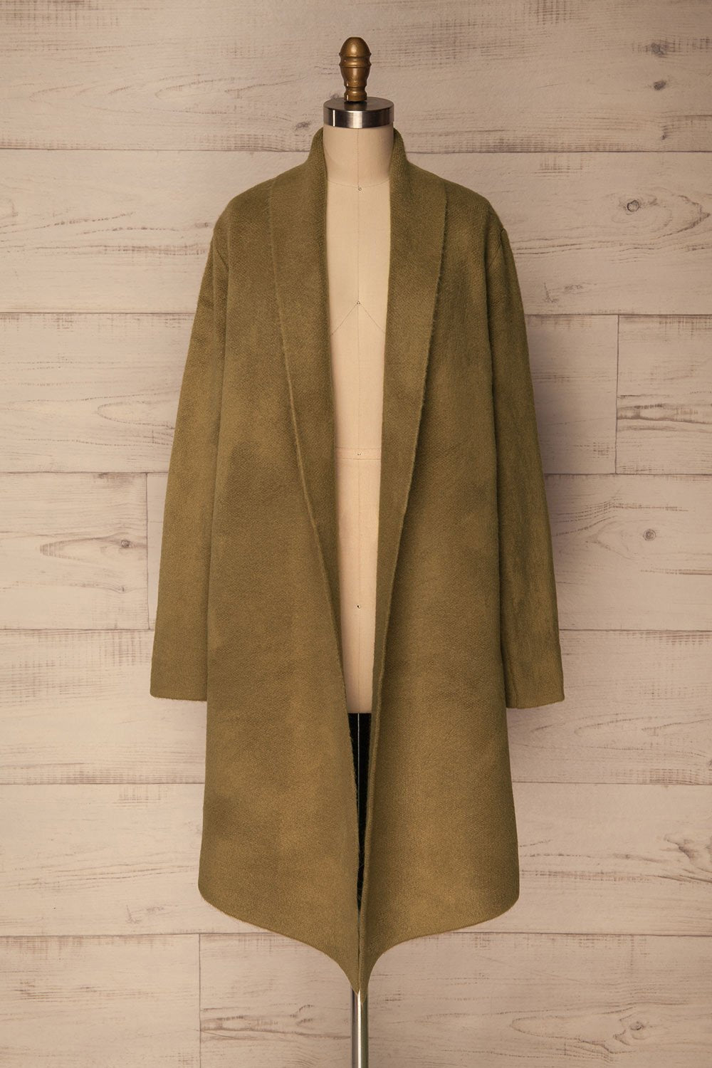 Prilep Sauge Green Long Knit Jacket | La Petite Garçonne