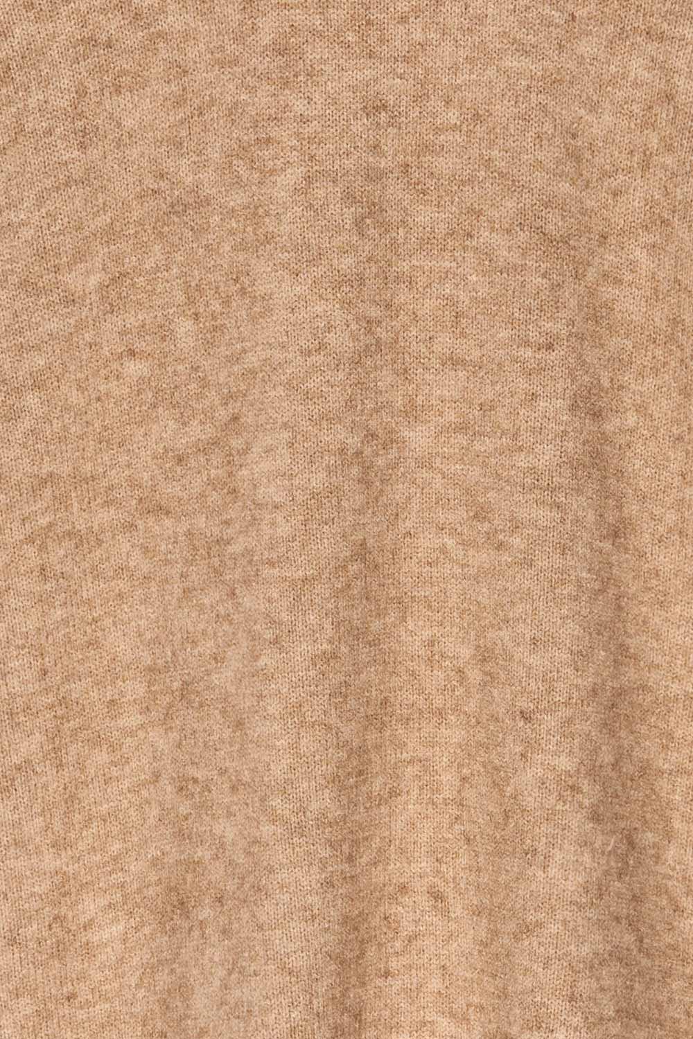 Pszow Beige Knitted Open Cardigan | La petite garçonne fabric