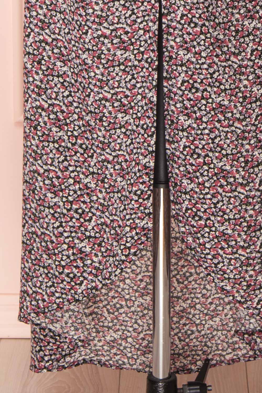 Queluz Black Floral Maxi Dress w/ Slit | Boutique 1861 bottom