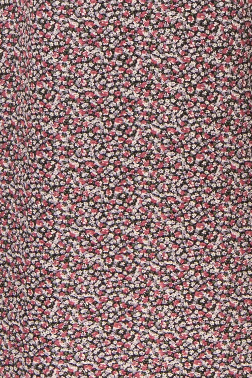 Queluz Black Floral Maxi Dress w/ Slit | Boutique 1861 fabric