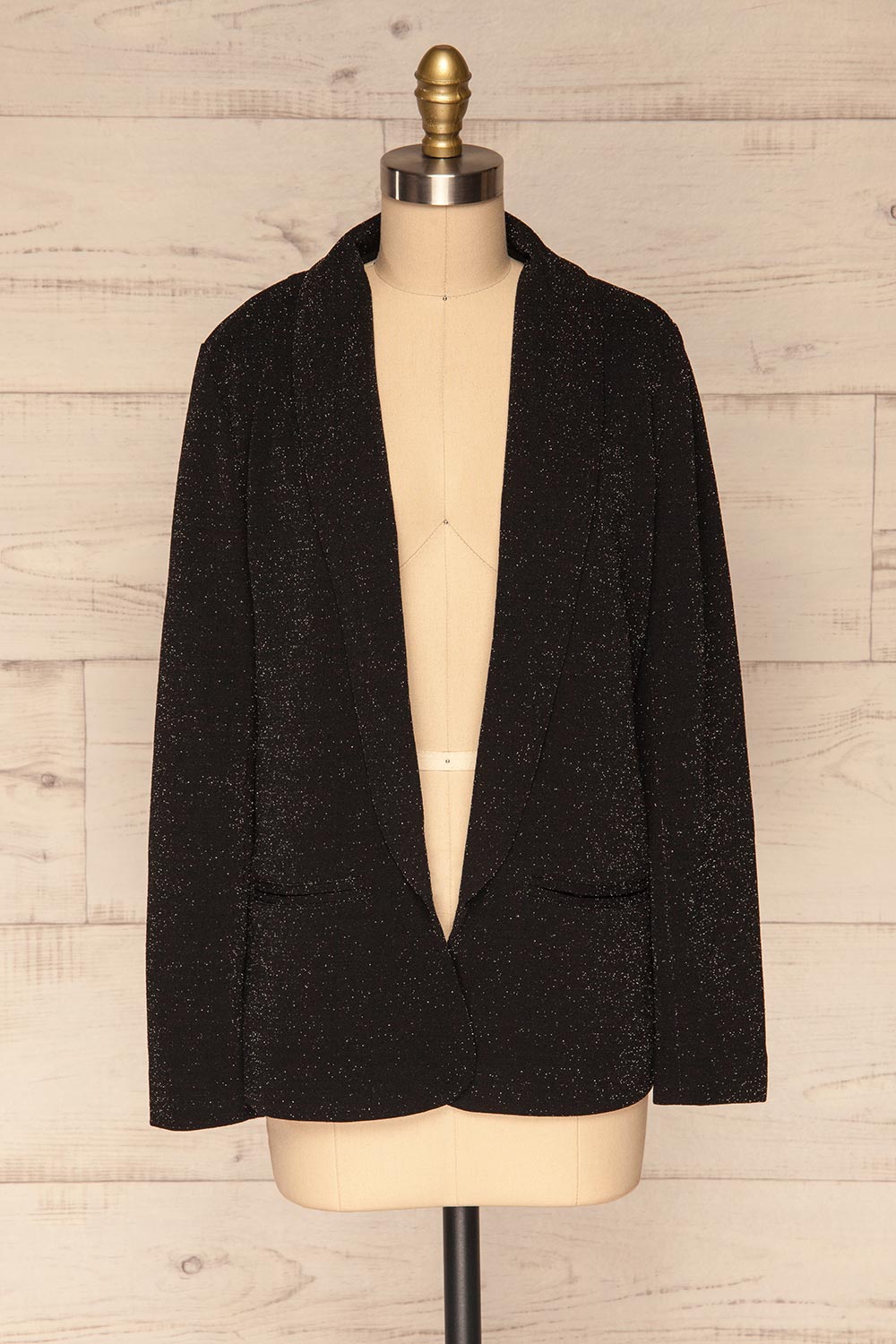 Raciborska Black Sparkly Blazer | La Petite Garçonne front view