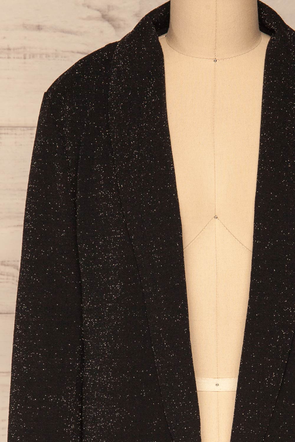Raciborska Black Sparkly Blazer | La Petite Garçonne front close-up
