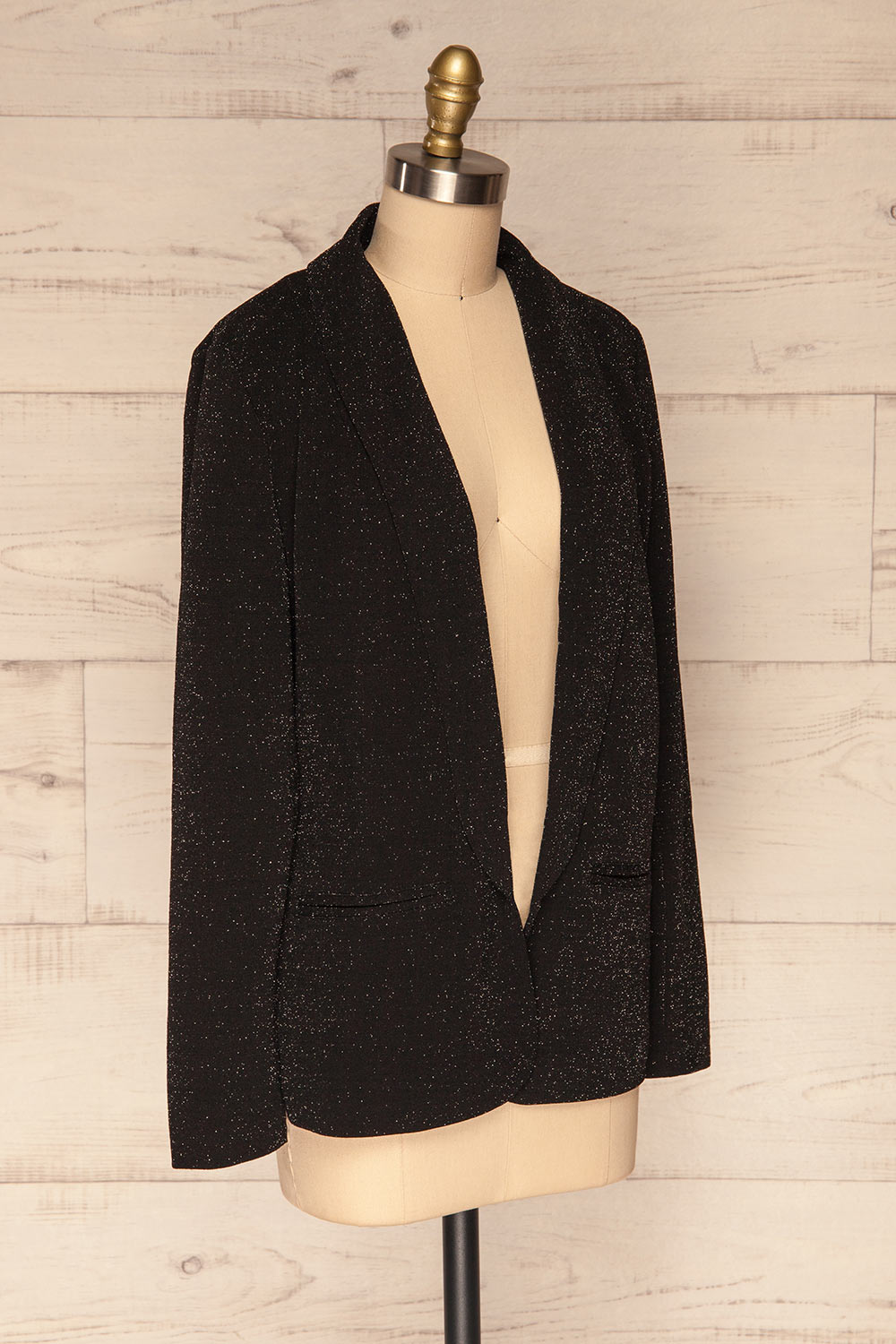 Raciborska Black Sparkly Blazer | La Petite Garçonne side view